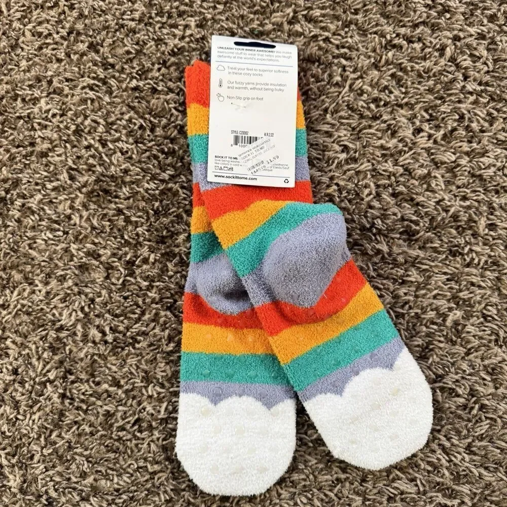 Happy Toes Non-Skid Women Slipper Crew Socks Size Women 5-10 Sock it To Me